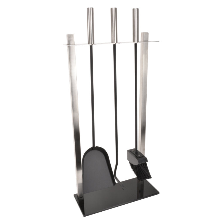 Symple Stuff 4 Piece Glass Fireplace Tool Set Wayfair.co.uk